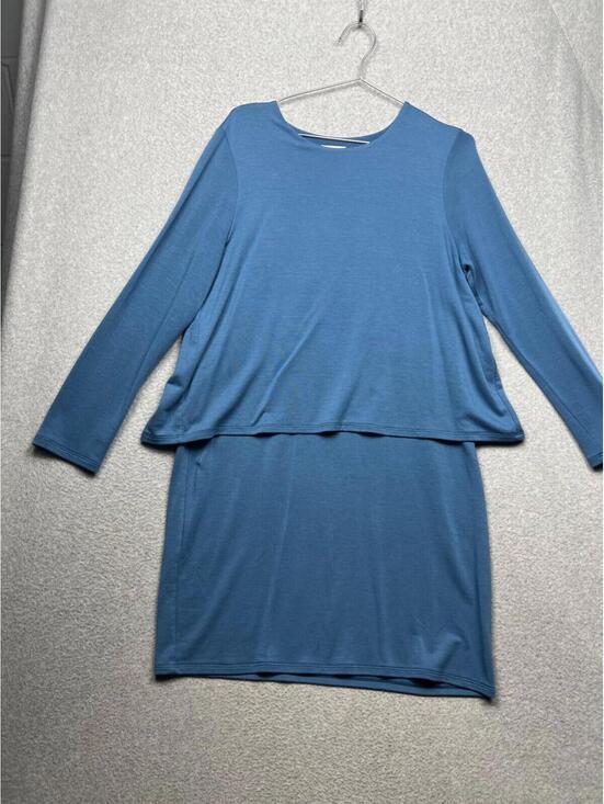 Dresses & Skirts - Pure Jill Luxe Coastal Tencel Shirt Dress Layered Womens Petite M Minimalist